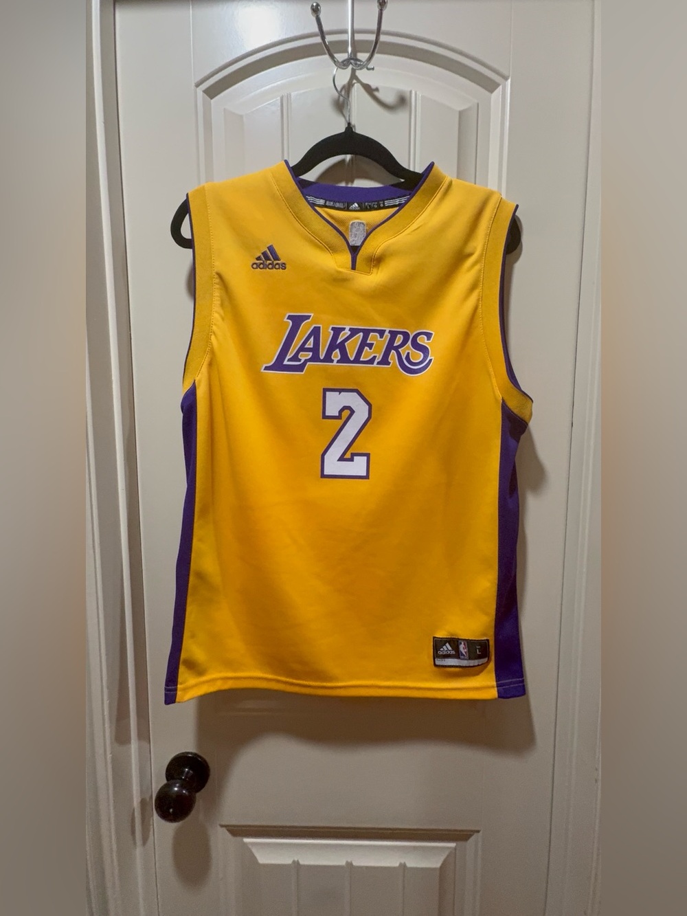 Adidas Lonzo Ball LA Lakers Jersey Size Large #2 Gold Replica